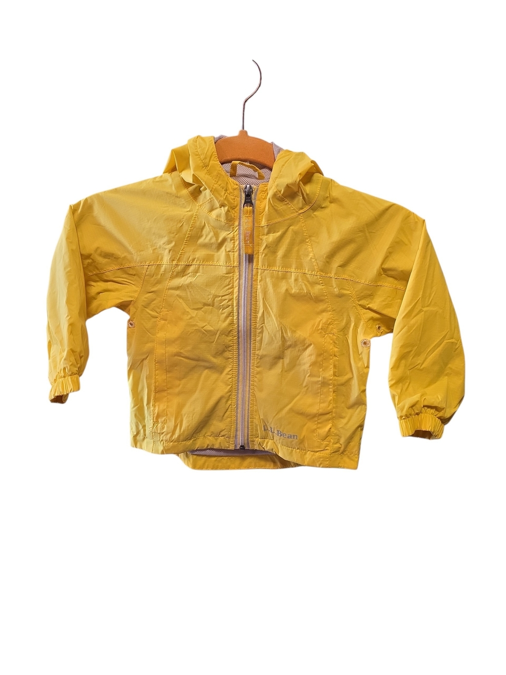 L.L. Bean Bright Yellow Kids Hooded Windbreaker Sz 2T